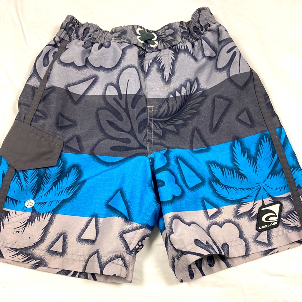 Laguna boys tropical Graham blue swim trunks size 6
